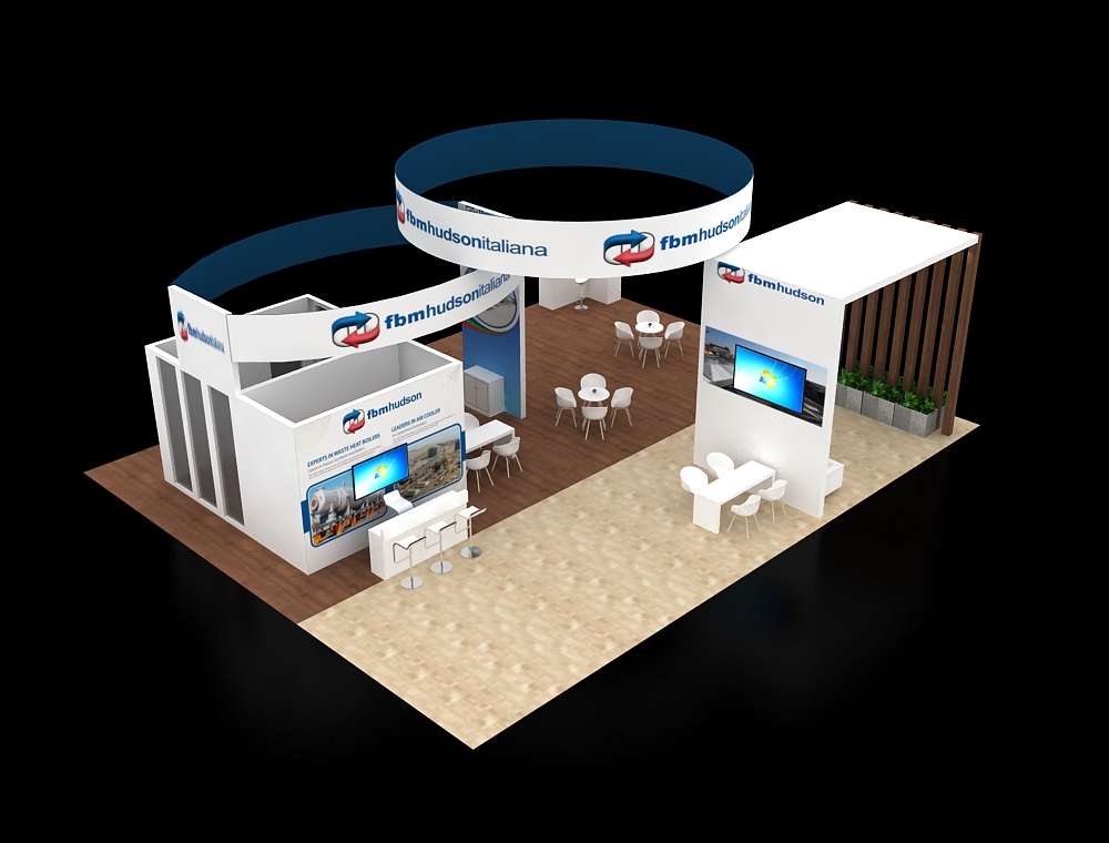 Spacious 40x50 booth with product showcases