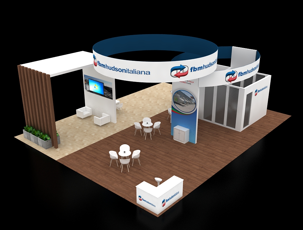 Spacious 40x50 booth with product showcases