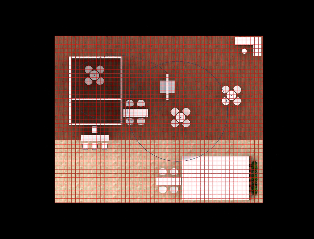 Spacious 40x50 booth with product showcases