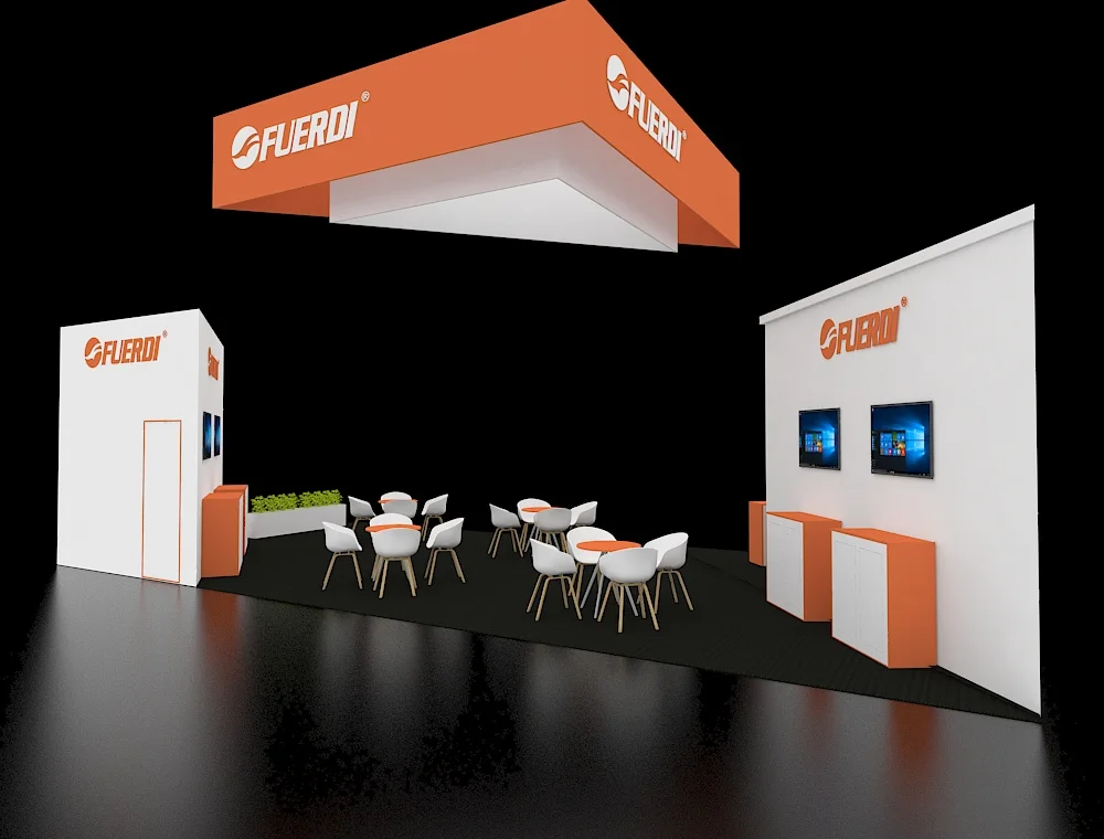 Large 20x40 trade show display with banners