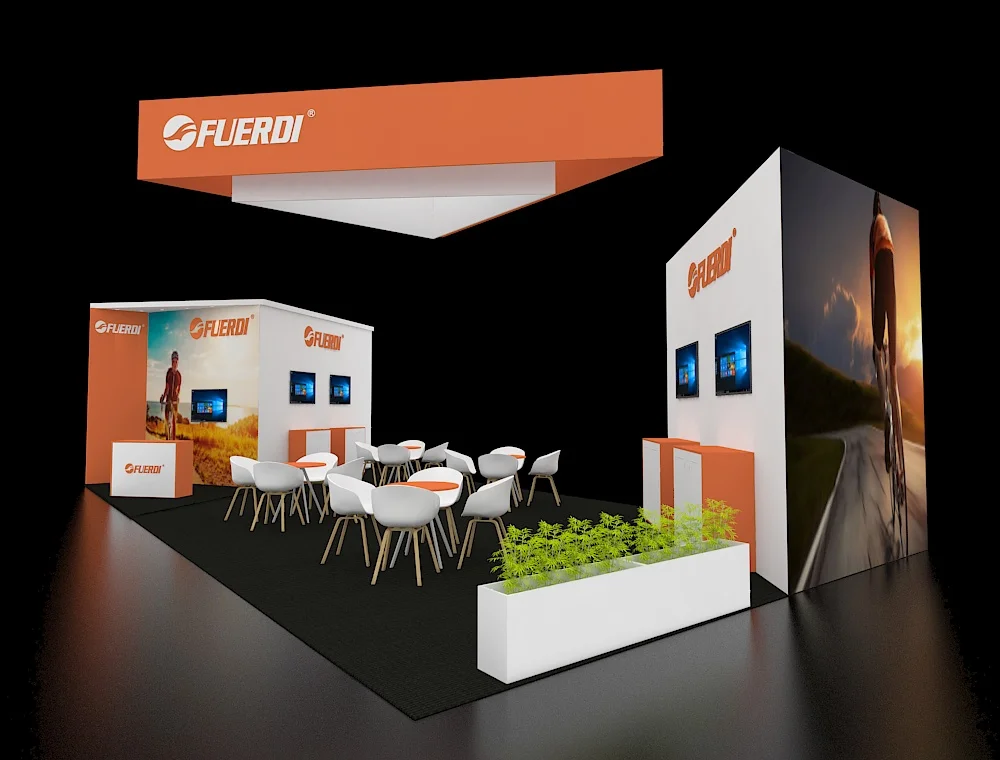 Large 20x40 trade show display with banners