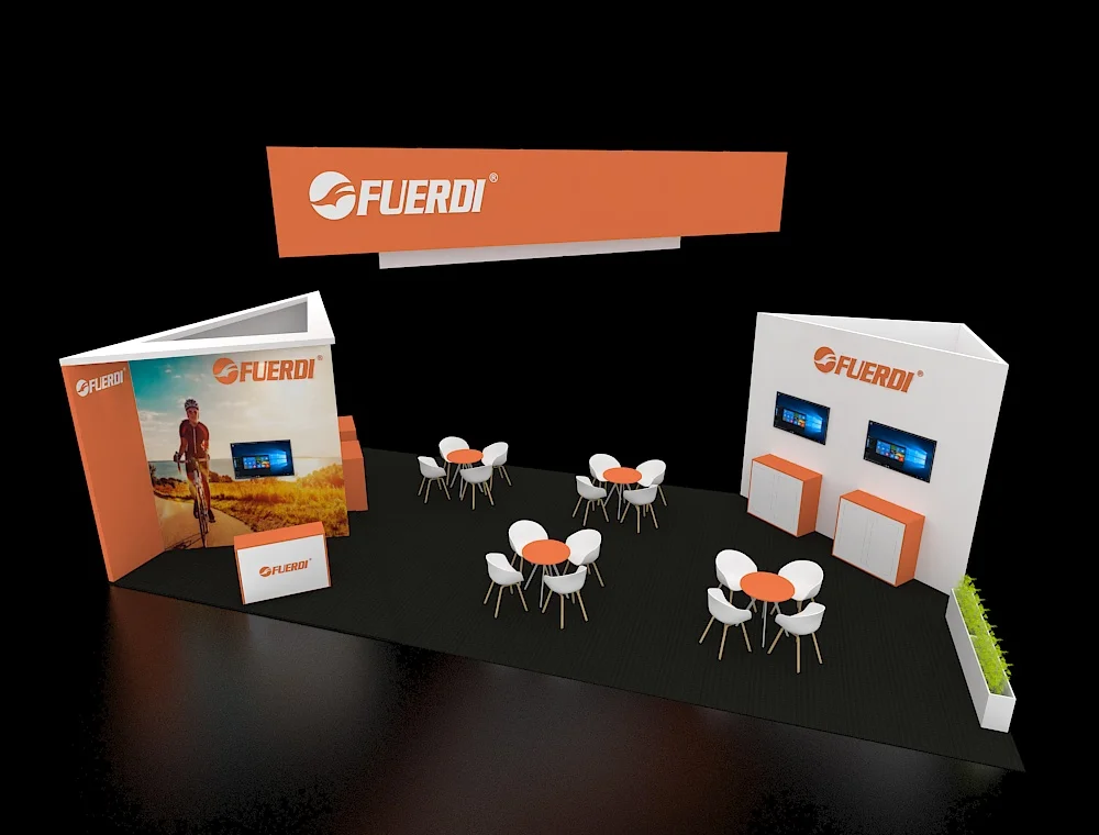 Large 20x40 trade show display with banners