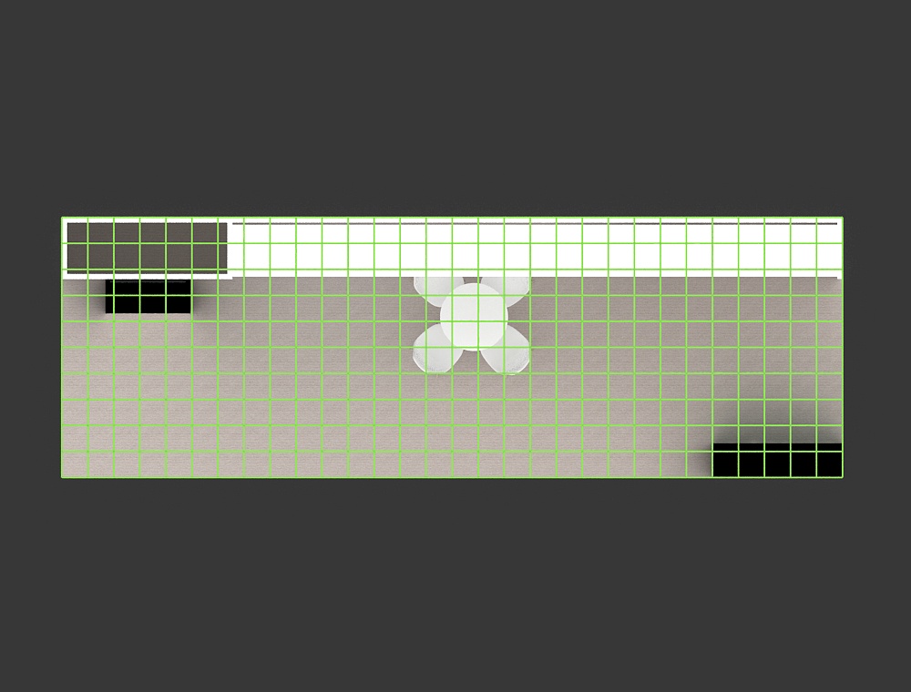 Trade booth 10x30 with dual reception desks