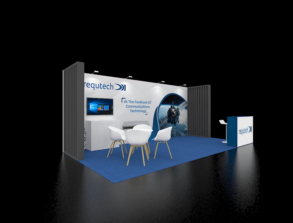 10×20 trade show booth with display panels