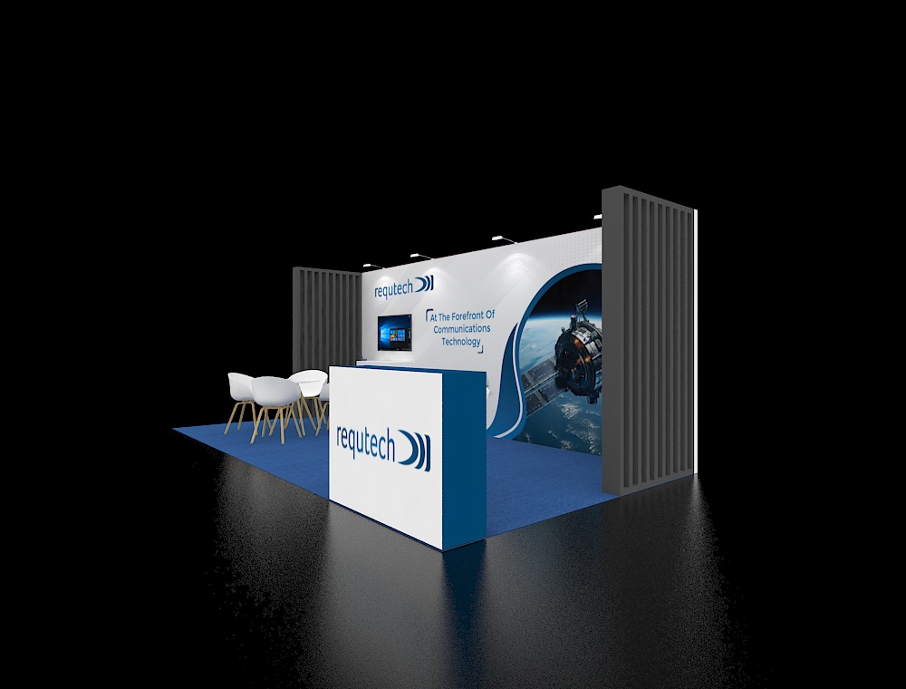 10×20 trade show booth with display panels