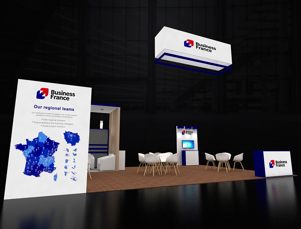 Trade booth 20x30 with LED header signage