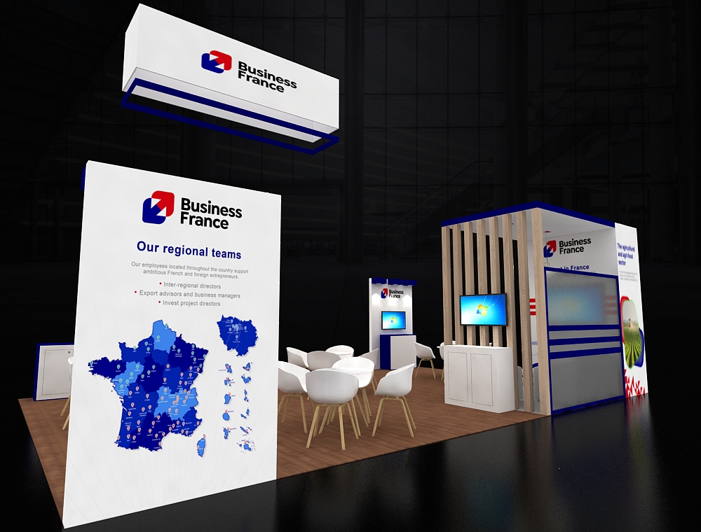 Trade booth 20x30 with LED header signage