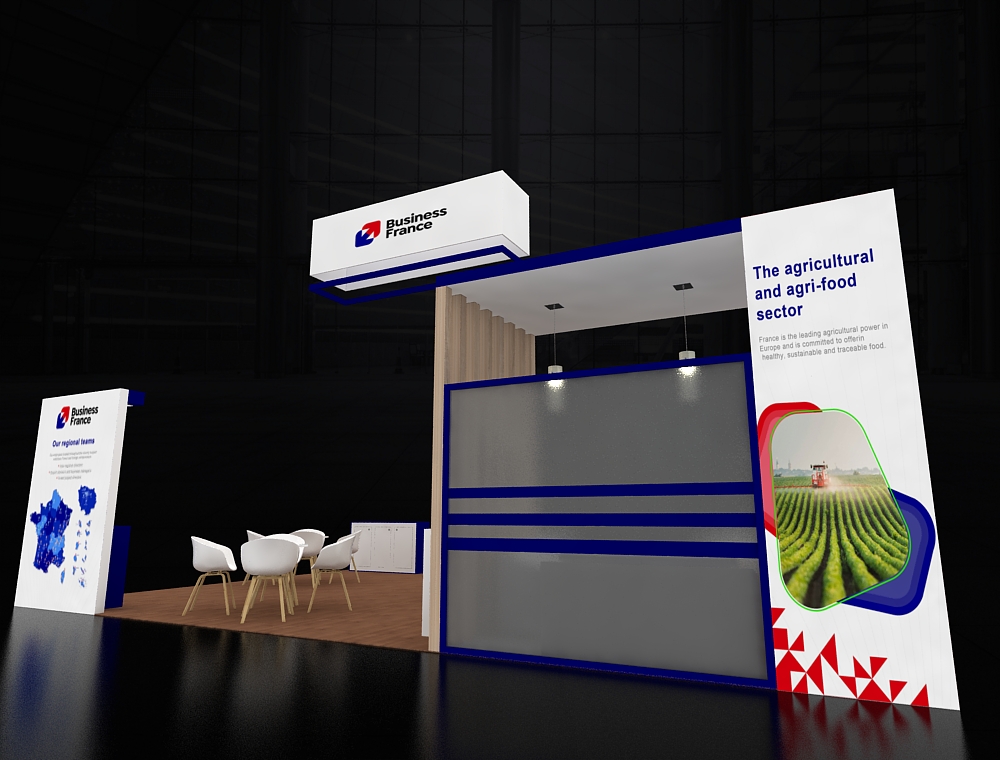 Trade booth 20x30 with LED header signage