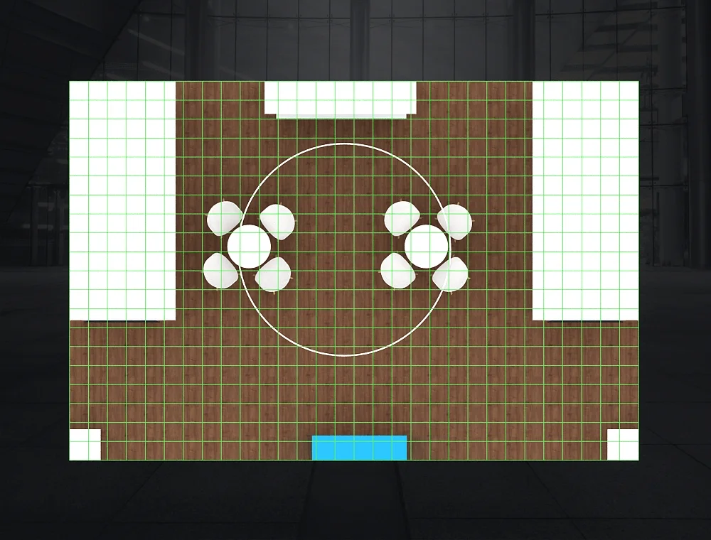 Exhibit booth 20x30 with illuminated panels