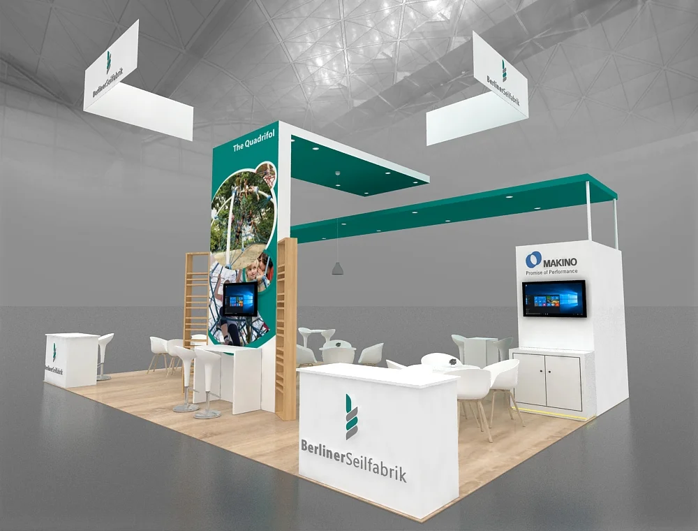 Exhibit 20x30 with product display shelves