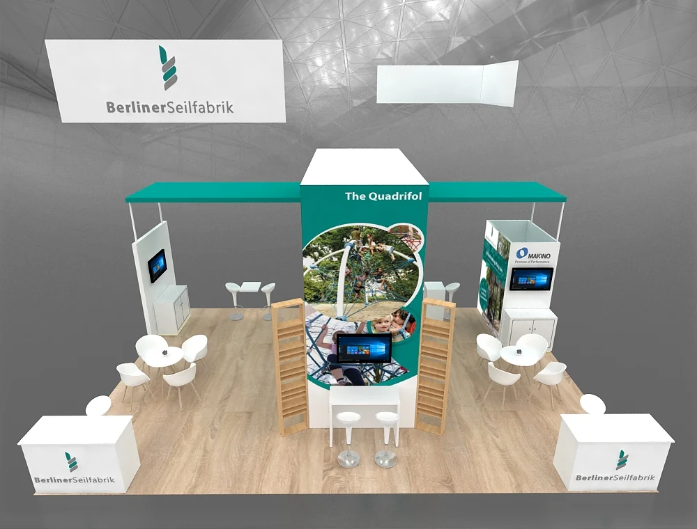 Exhibit 20x30 with product display shelves