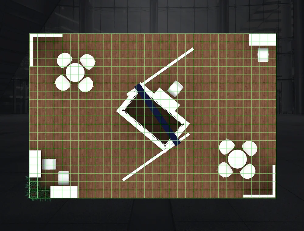 Trade show 20x30 booth with modular counters