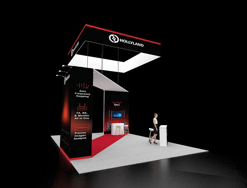 Trade booth 20x30 with dual reception desks