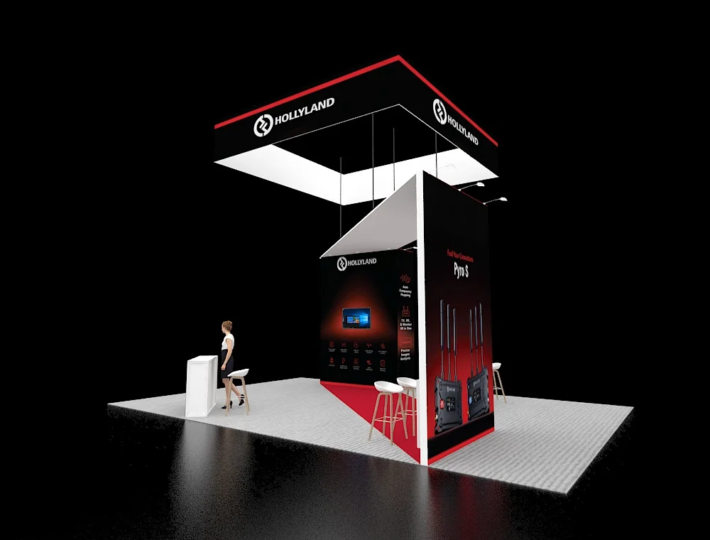 Trade booth 20x30 with dual reception desks