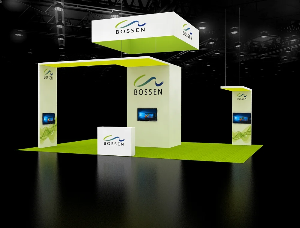 Exhibit 20x30 with product racks and counters