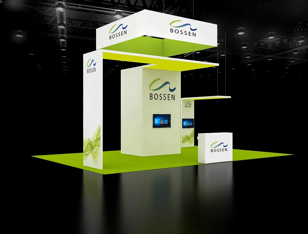 Exhibit 20x30 with product racks and counters