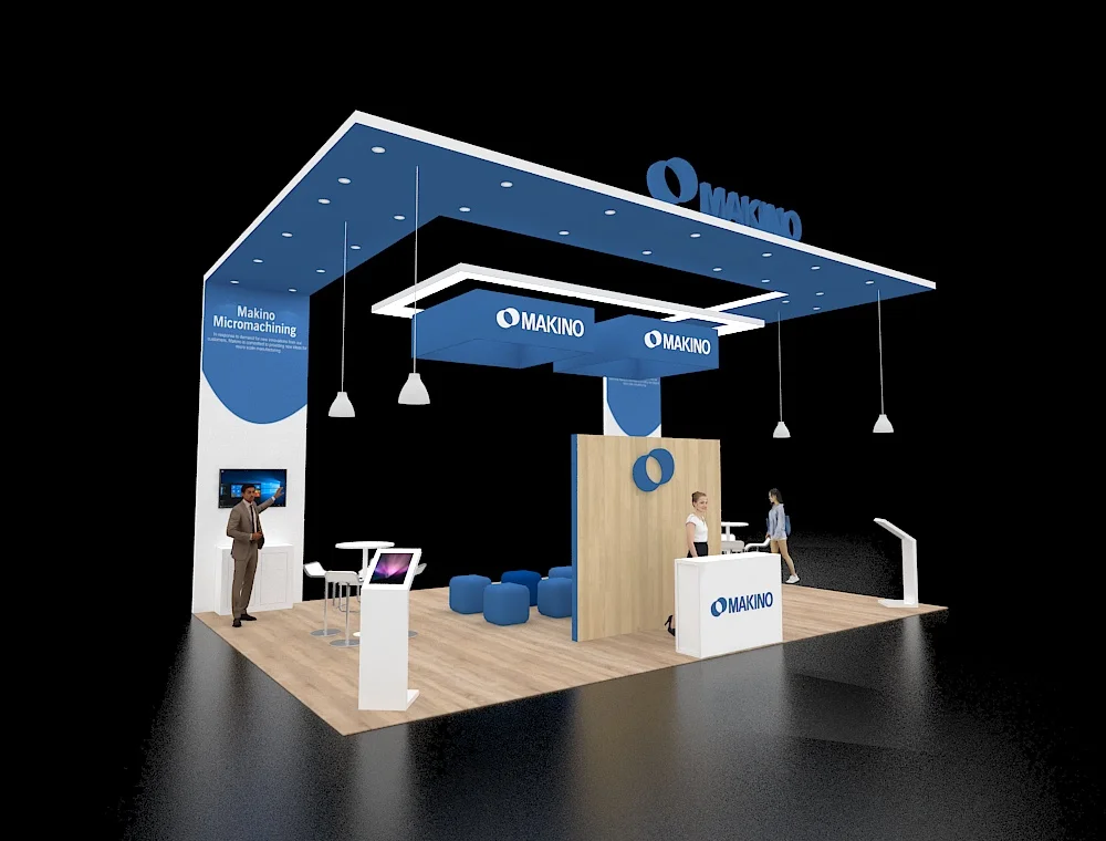 20x30 booth design with open aisle layout