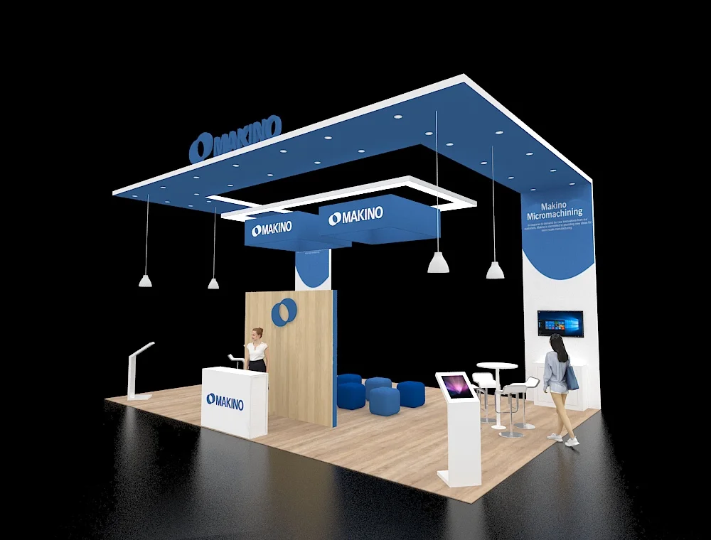 20x30 booth design with open aisle layout