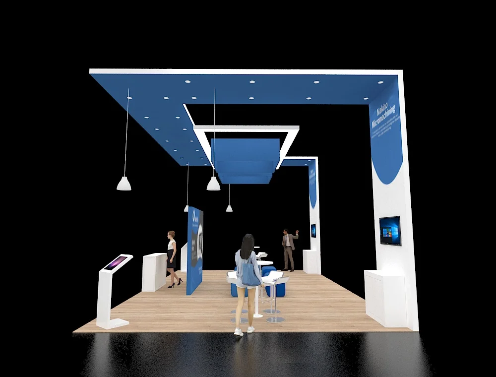 20x30 booth design with open aisle layout