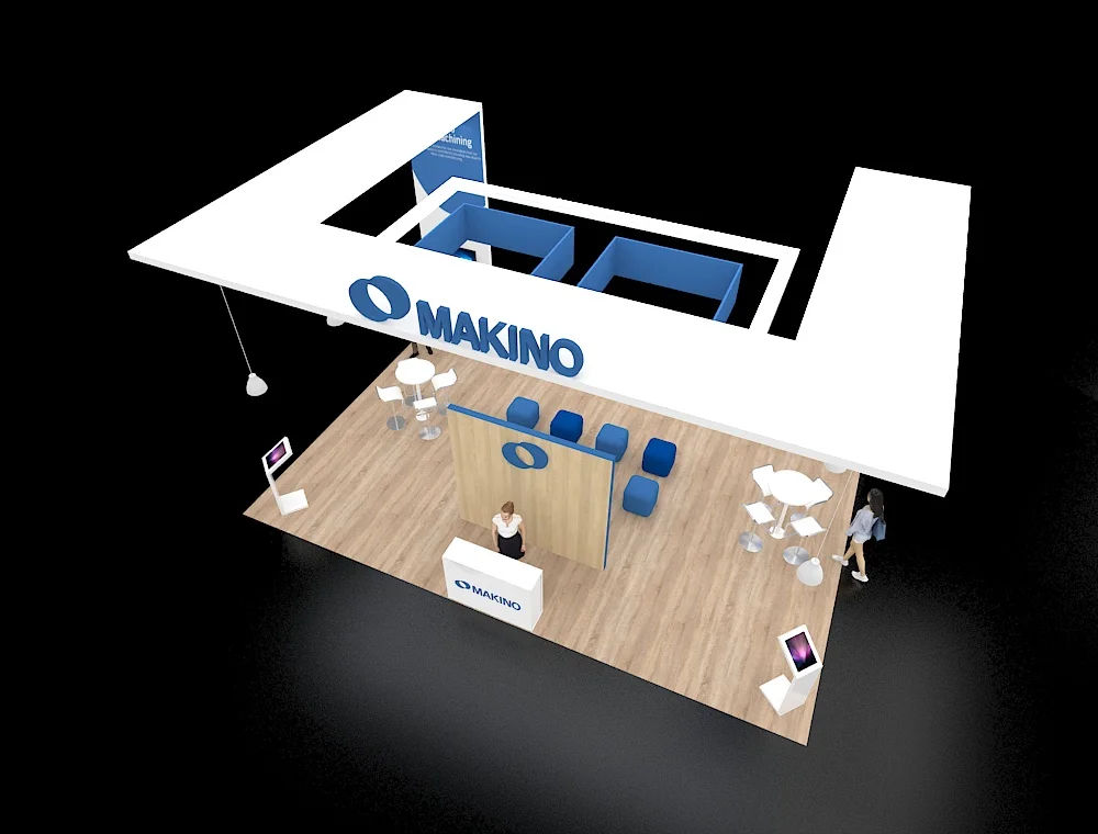 20x30 booth design with open aisle layout