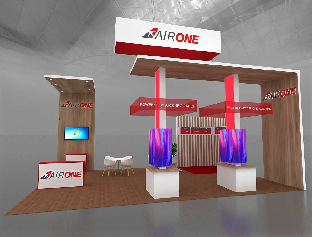 20x30 display booth with branded signage