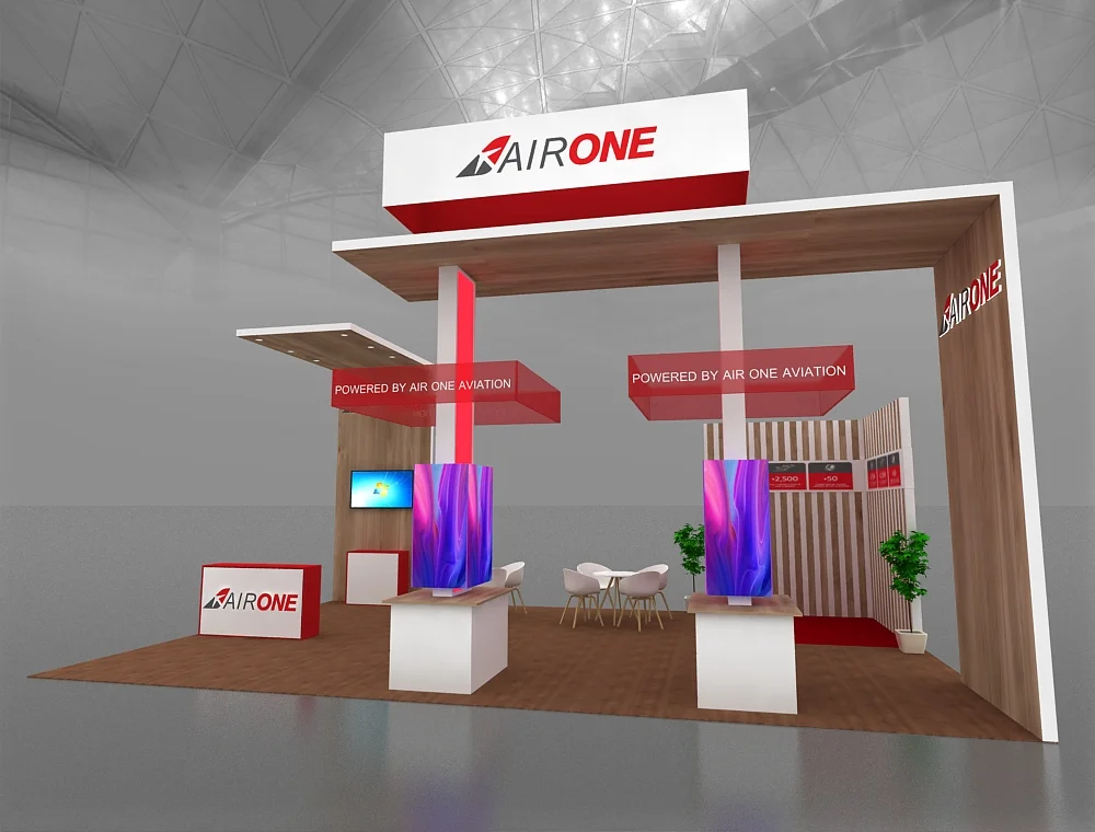 20x30 display booth with branded signage