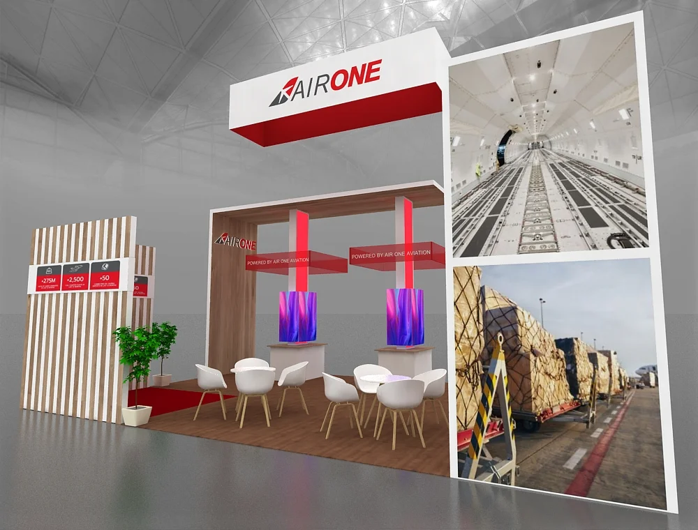 20x30 display booth with branded signage