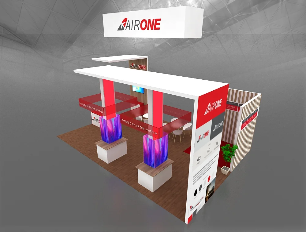 20x30 display booth with branded signage