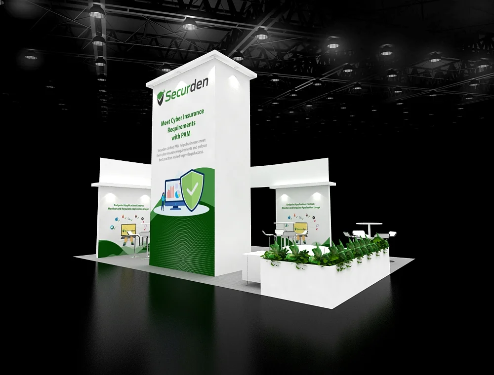 Exhibit stand 20x30 with LED tower backdrop