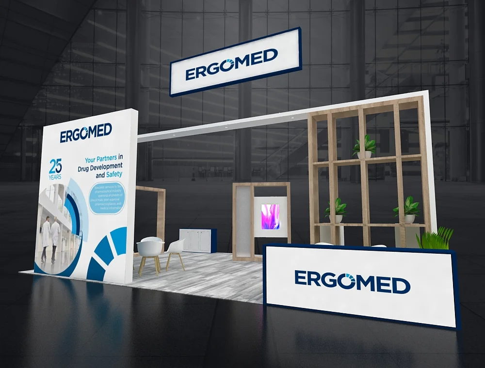 Exhibit booth 20x30 with lounge seating