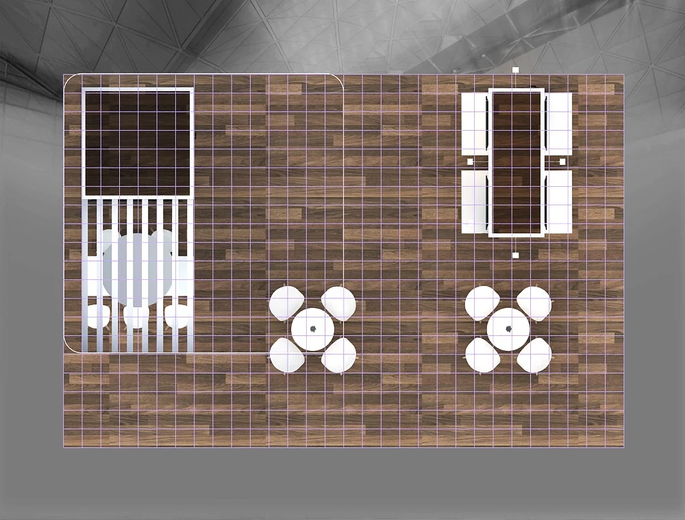 20x30 exhibit with side product walls