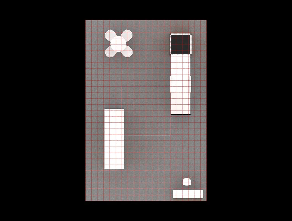 Trade show booth 20x30 with central counter