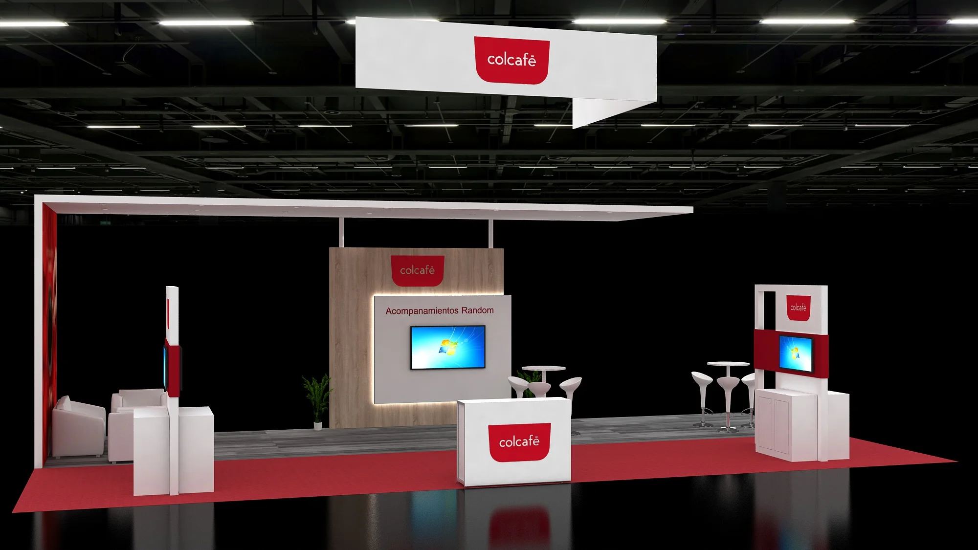 Spacious 20x40 trade show booth with reception area