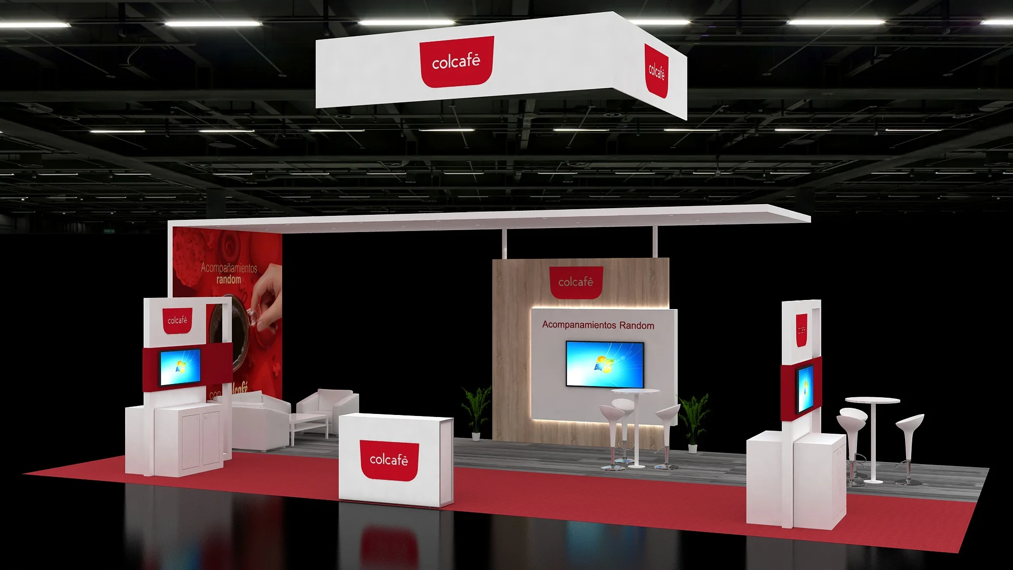 Spacious 20x40 trade show booth with reception area