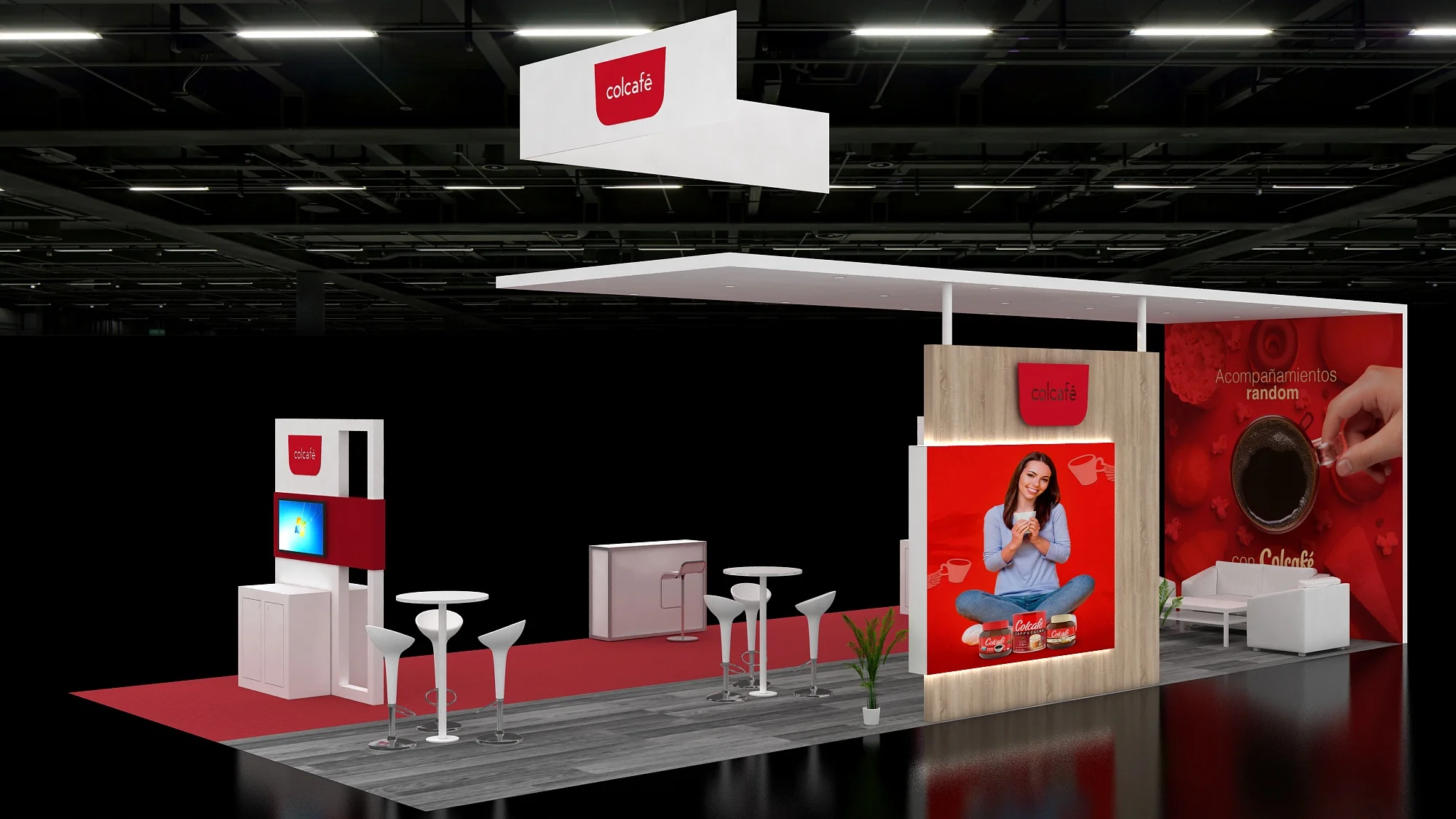 Spacious 20x40 trade show booth with reception area
