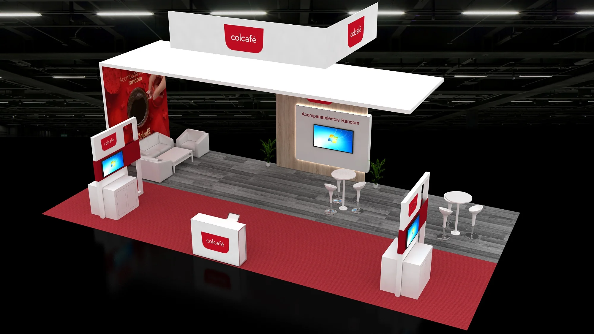 Spacious 20x40 trade show booth with reception area