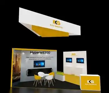 Premium exhibition booth with open design and branding