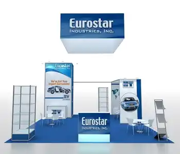 20x20 trade show booth with modern display setup