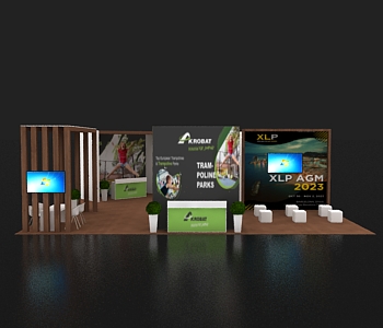 Exhibit 40x40 with LED header and counters