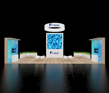 Modern exhibition booth with spacious design