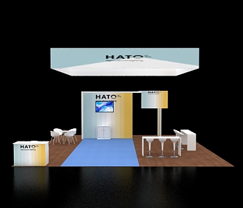 Trade booth 30x30 with wide LED wall panels