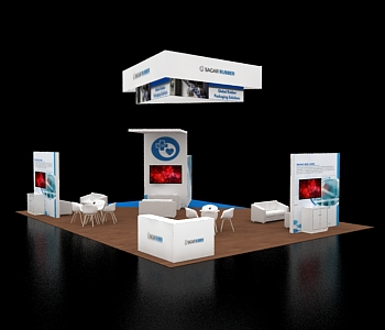 Eye-catching 30x40 exhibit with brand graphics