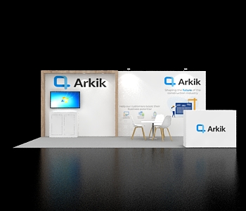 10×20 trade show booth display with branded backdrop
