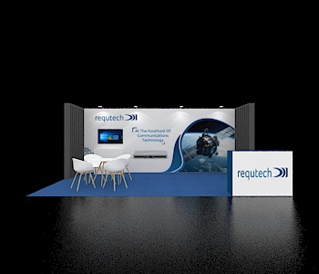 10×20 trade show booth with display panels